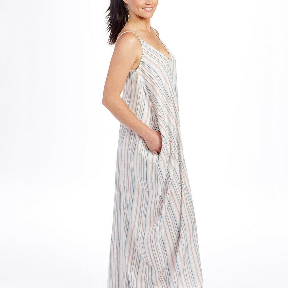 Fresh Produce / Elan Sasha Stripe Maxi Dress or Long Swimsuit Cover M or L - Picture 3 of 3